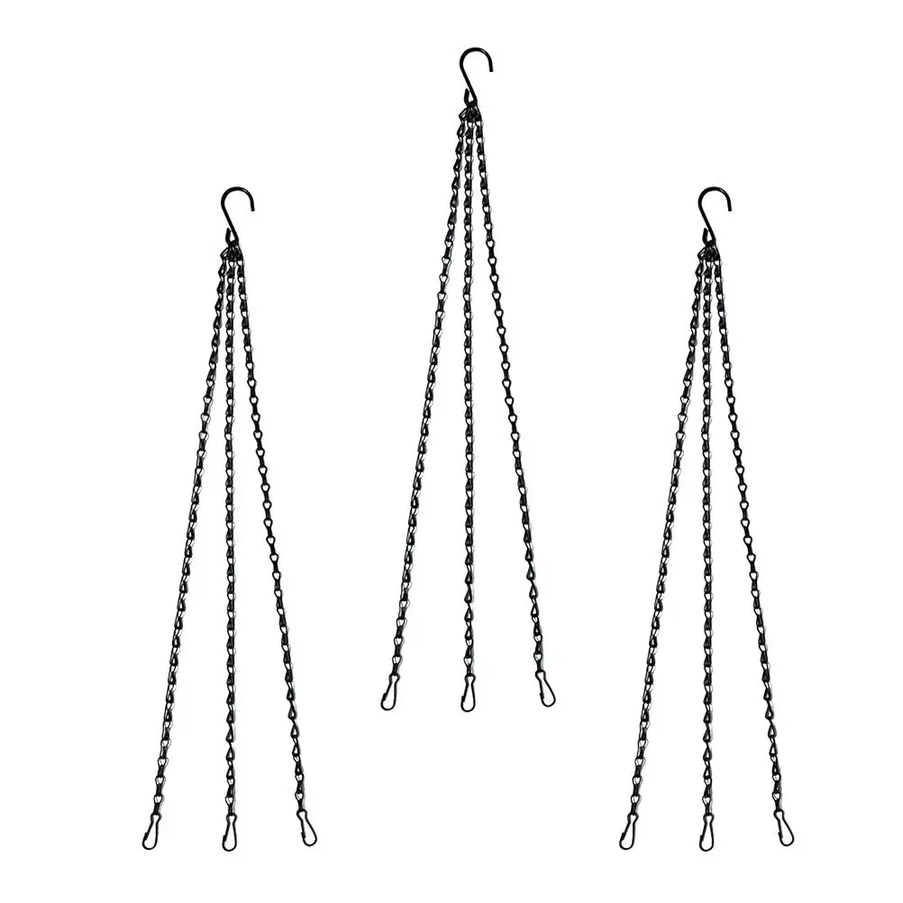 

Набор из 3 подвесных цепей для цветочных горшков с прочными железными крюками для балконов, дворов, садов, фонарей и декоративных элементов, с высокой несущей способностью для кашпо
