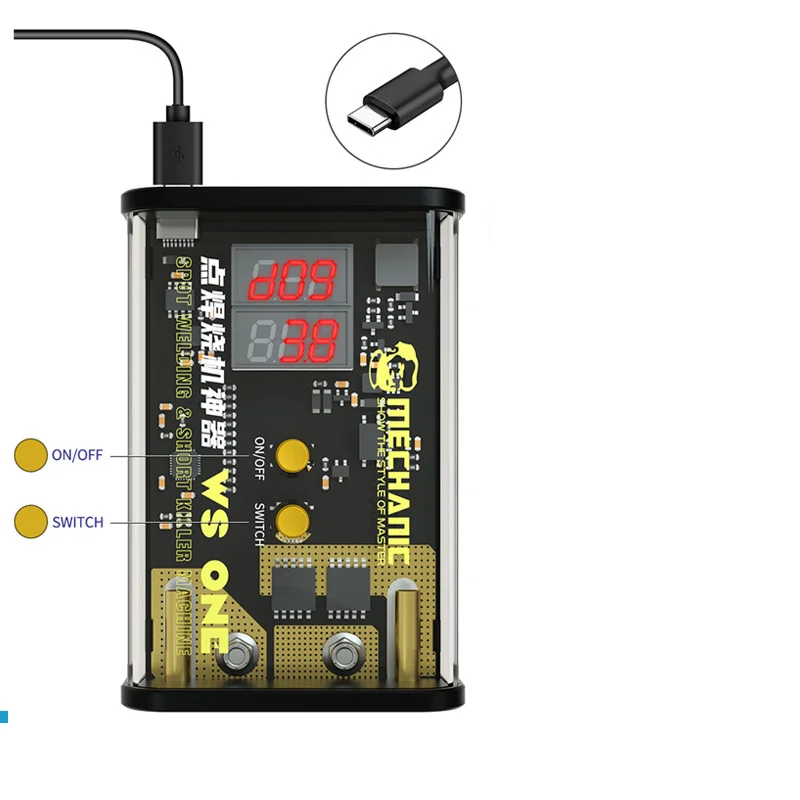 MECHANIK WS One przenośne pudełko do zgrzewania punktowego impulsowego 10 biegów 10000mAh bateria płytka drukowana wykrywanie zwarć