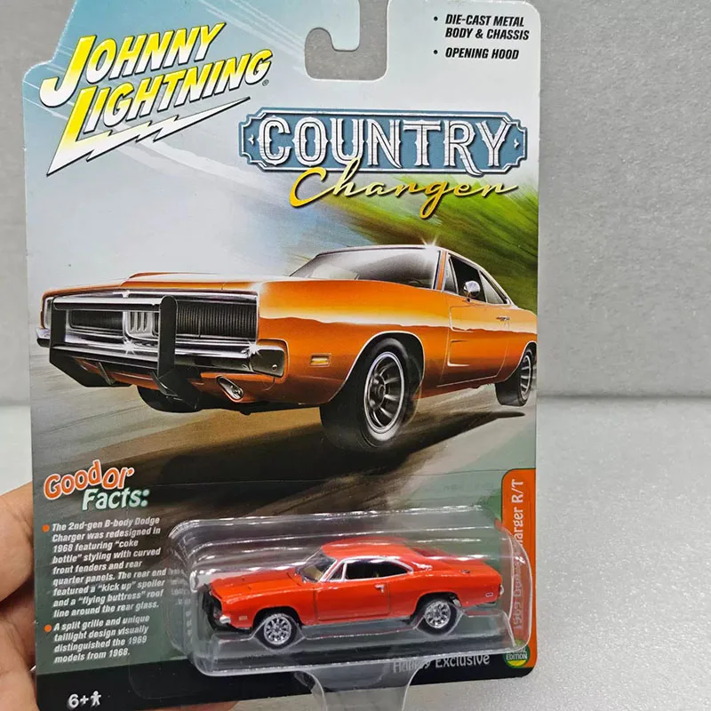 JL 1:64 Country Charger-1969 Charger R/T Alloy Simulation Car Model Static Collection Decorated Holiday Gifts Toys
