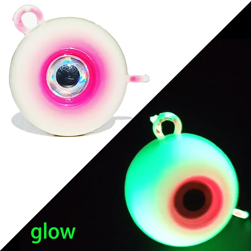 Leurre métallique phosphorescent avec tête plombée et yeux 3D, appât Élidéal pour la pêche en bateau, 30/50/80/100/120/150/180g, 1 unité