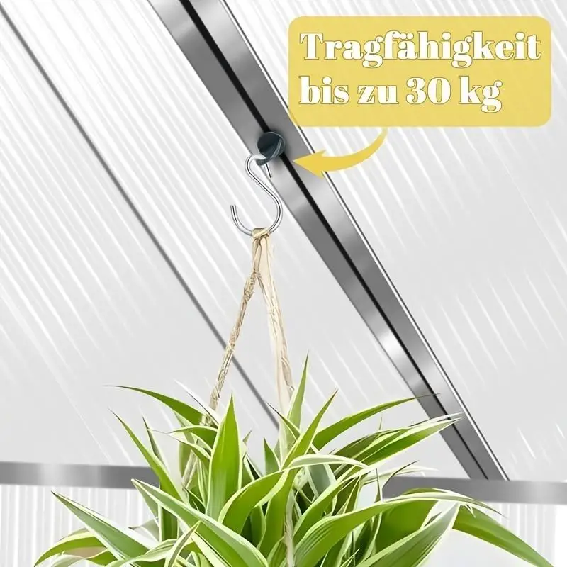 6/30Pcs Greenhouse Hanging Plant Hooks Nylon Roller Track S Hook for Hanging Plants Basket Garden Greenhouse Hanging Accessory