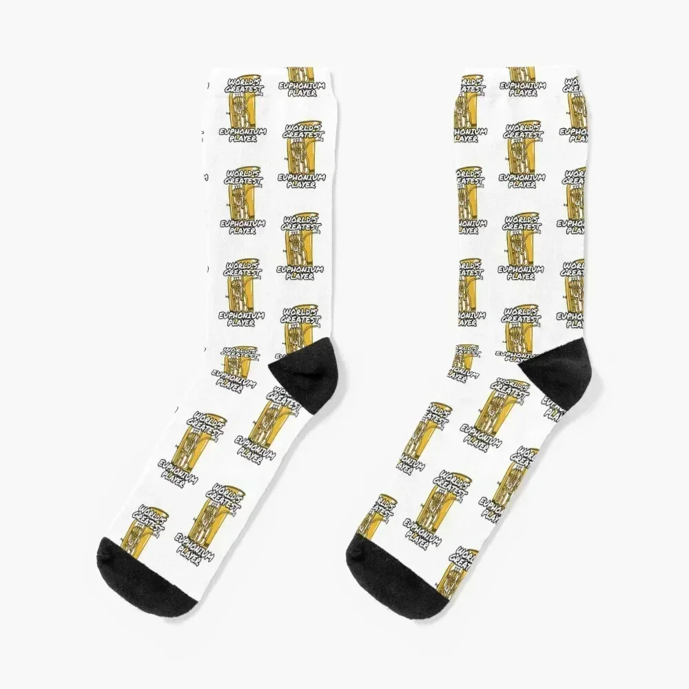 

World's Greatest Euphonium Player Euphoniumist Brass Musician Socks floral cycling funny gift Socks Women Men's