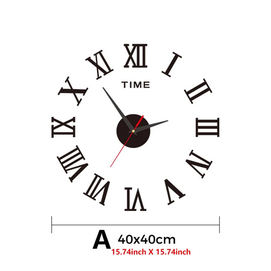 Simple Modern Design Digital DIY Clock Silent Wall Clock Room Living Wall Decoration Home Decor Punch-Free Wall Sticker Clock