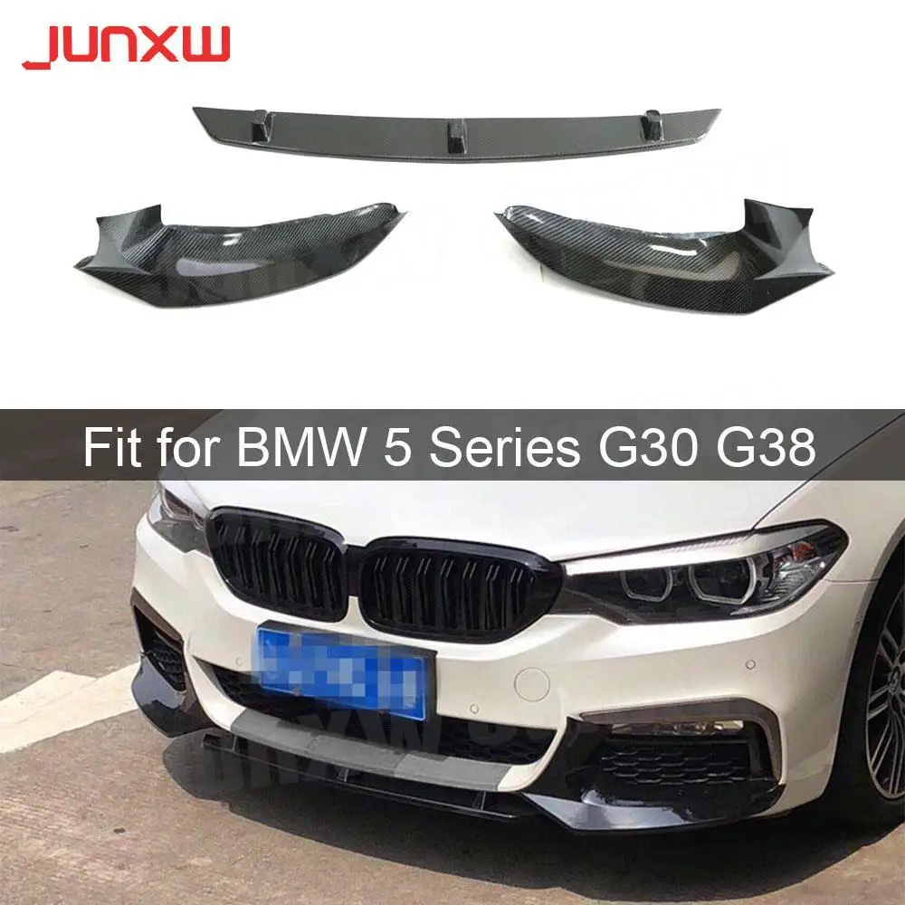 

Carbon Fiber 3PCS/SET Front Bumper Lip Splitters Aprons for BMW 5 Series G30 G38 M Sport 2017-2019 Head Chin Shovel Car Styling