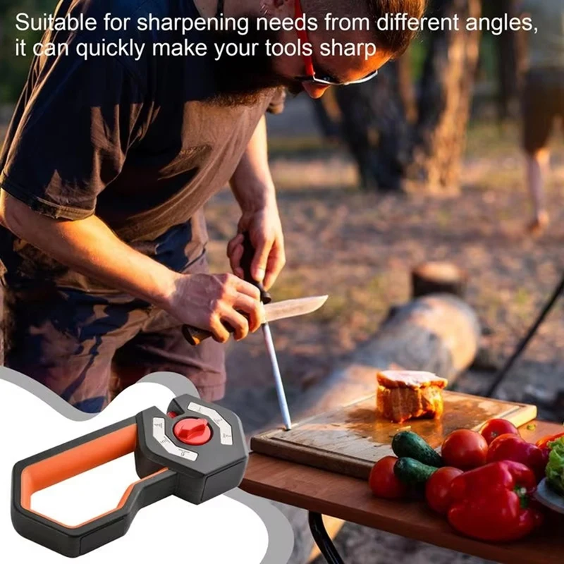 Cutter Sharpener With Adjustable Angle 6-Stage Manual Scissor Sharpener Non-Slip Handle Professional Kitchen Tool