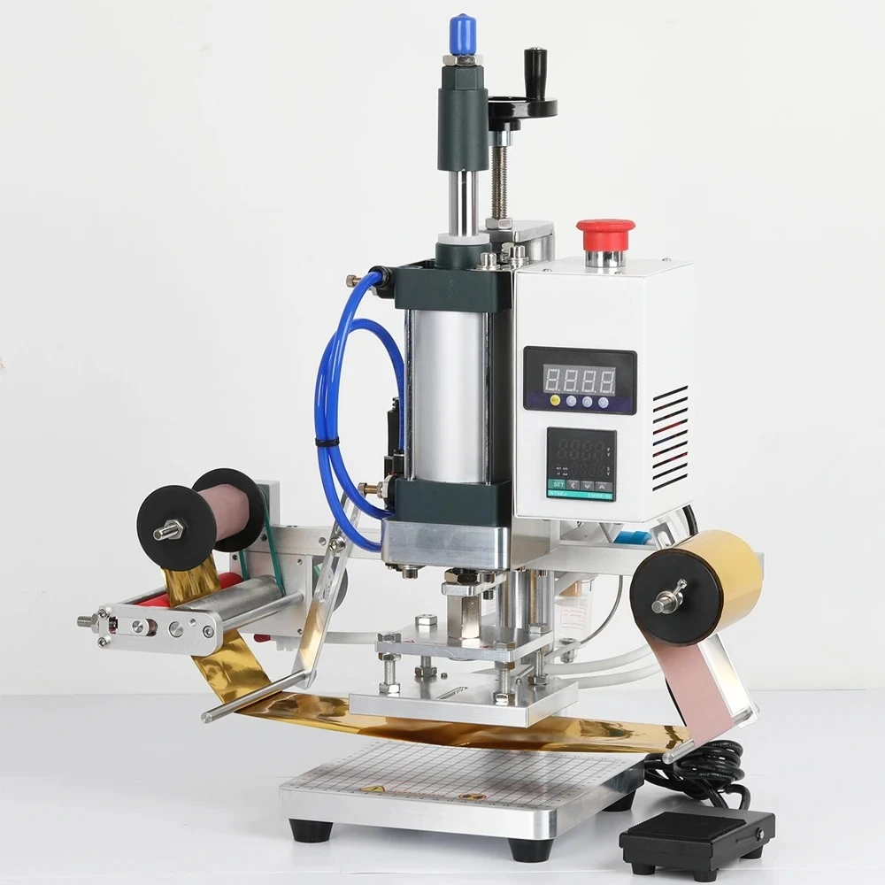 Bronzing Machine Pneumatic Hot Foil Stamping Machine Leather Wood Furniture Album Heat Press Machine Gilding Press