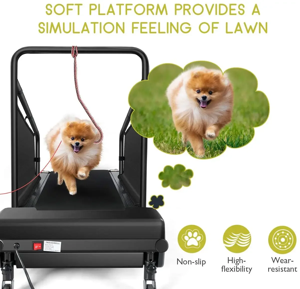 Dog Treadmill Small Dogs, Dog Pacer Treadmill for Healthy & Fit Pets, Dog Running Machine Exercise Training Dogs Up To 130lbs