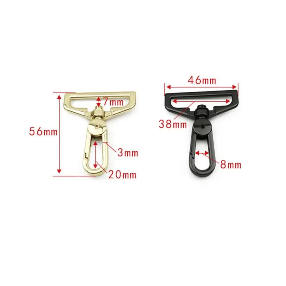 Metal Snap Hook para bagagem, girando Pet Leash ganchos, pulseira de couro, acessórios de hardware, cinto chaveiro, 56x46mm, 6 cores