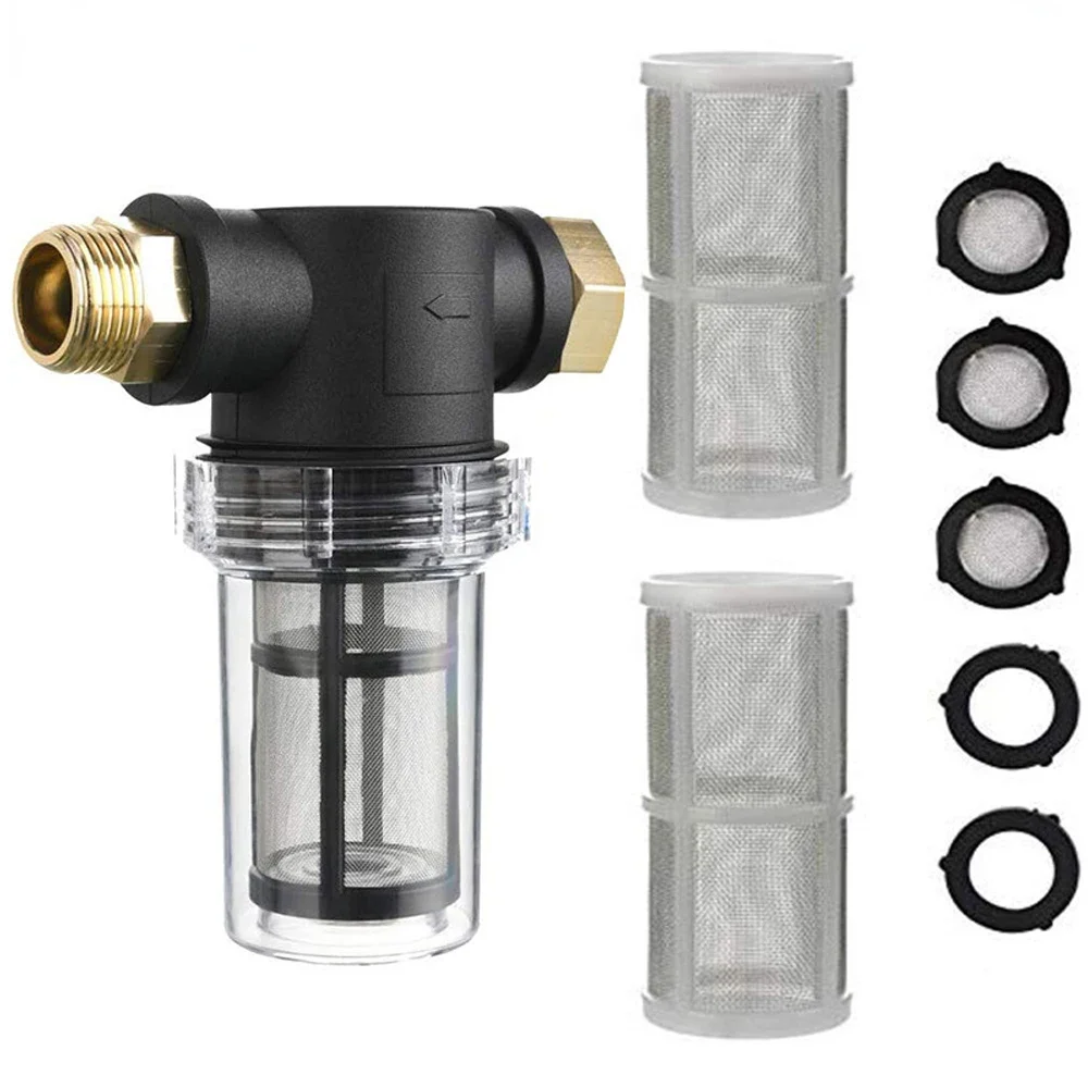 

High Pressure Washer Front 3/4 Filter Garden Hose Metal Mesh Filter Faucet Hose Metal Filter Set