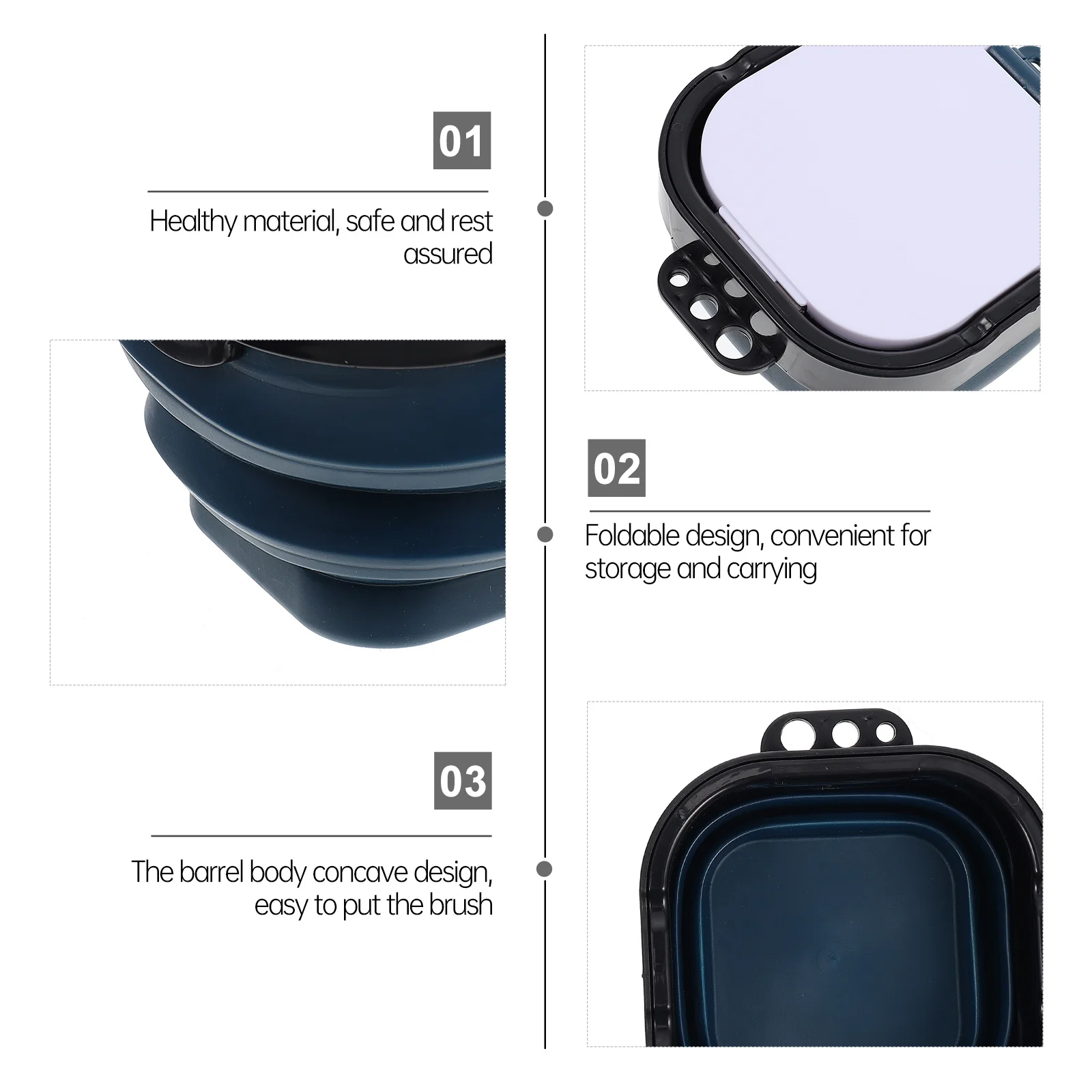 صندوق طلاء دلو الماء المحمول للأطفال مصنوع من مادة البولي بروبيلين من السيليكون بتصميم خلط الألوان وغسالة فرشاة لوحة فنية #5