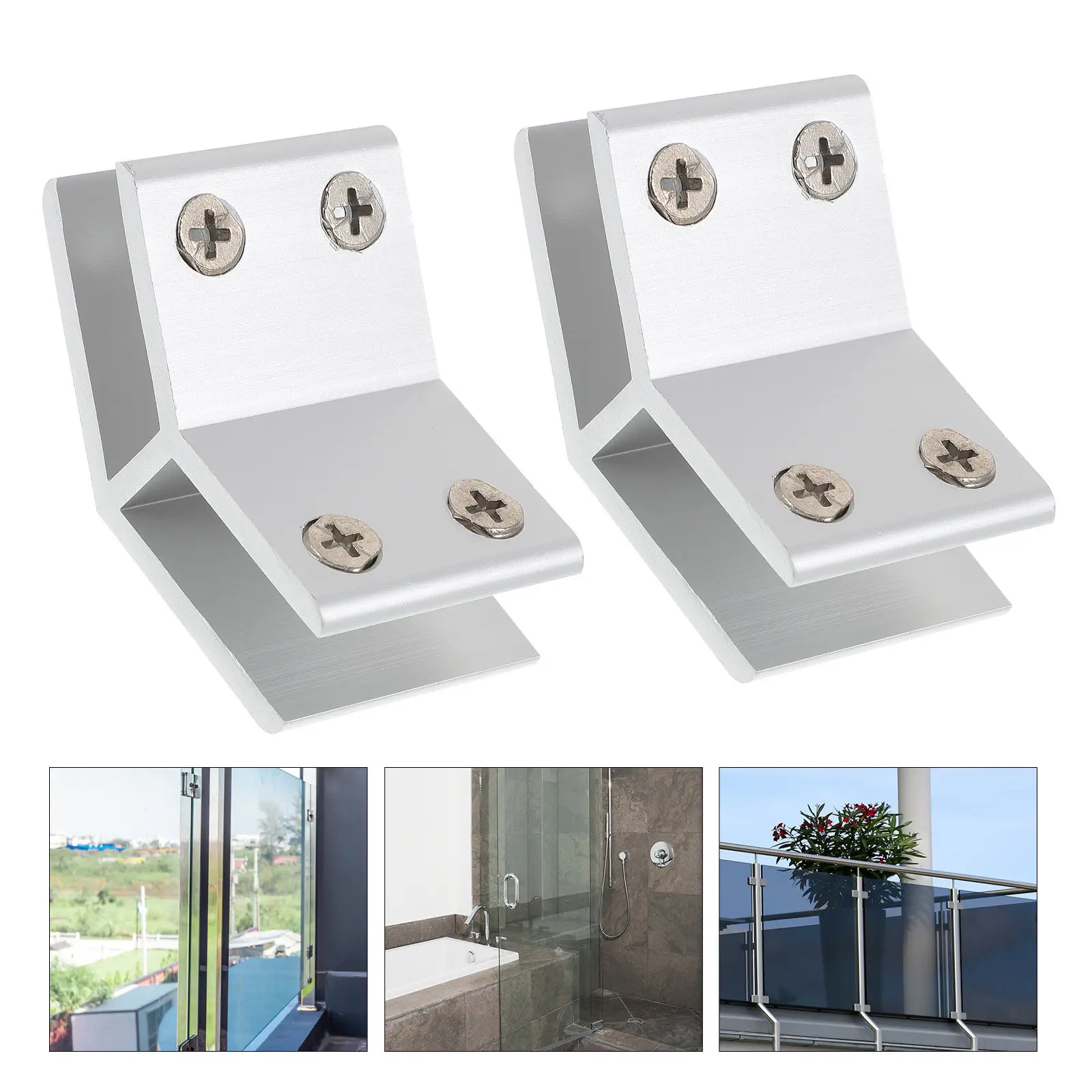 

2pcs Clamp 8-10Mm Adjustable Railing Glass Clamp For Pool Fence Balustrade Stair Railings Glass Fixation Clips Bracket