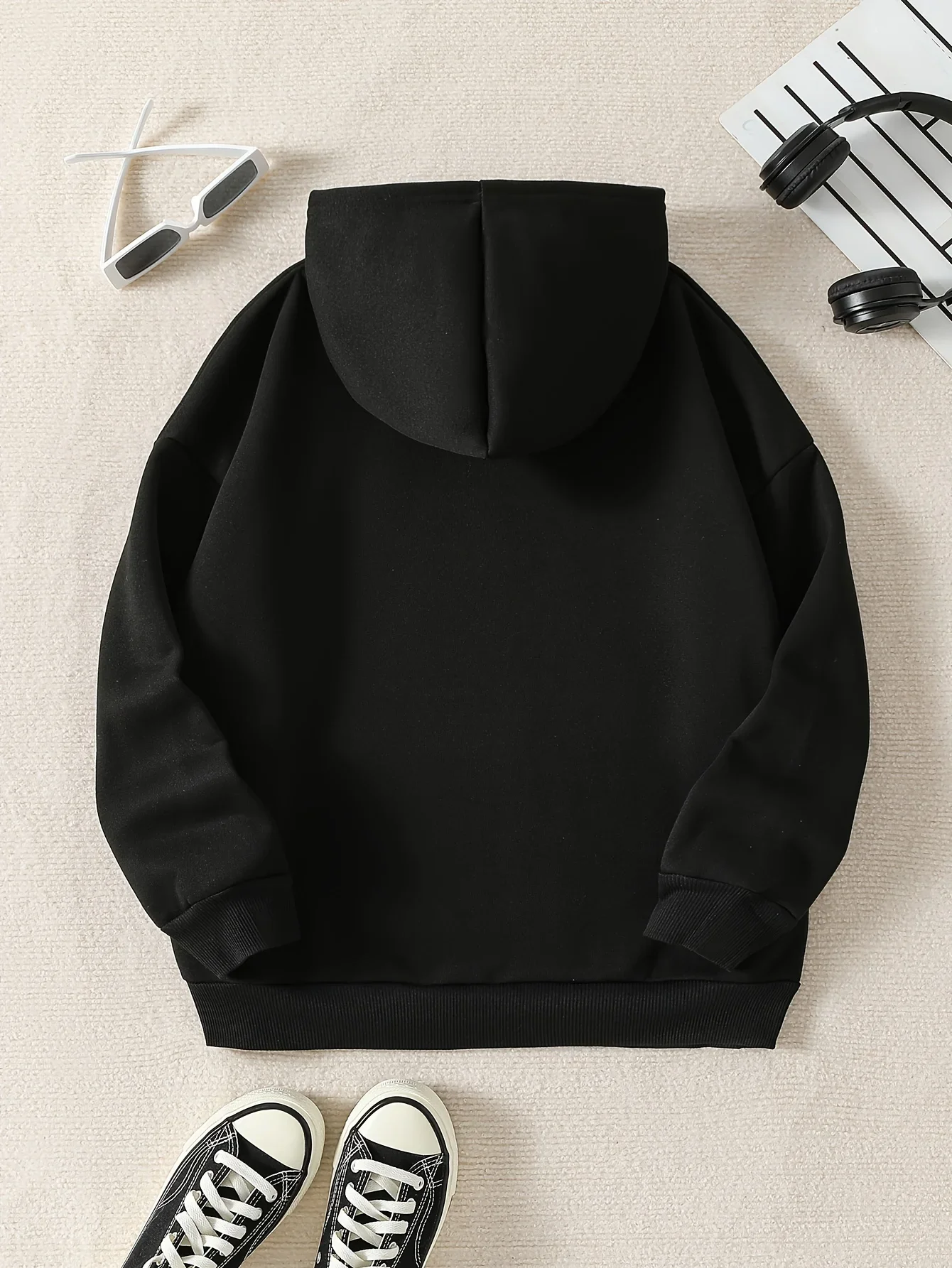 سويت شيرت بقلنسوة للأولاد كاجوال بطباعة عشوائية وأكمام طويلة فضفاضة تناسب ملابس رياضية للشباب في الهواء الطلق للمراهقين مثالية لخريف وشتاء #3