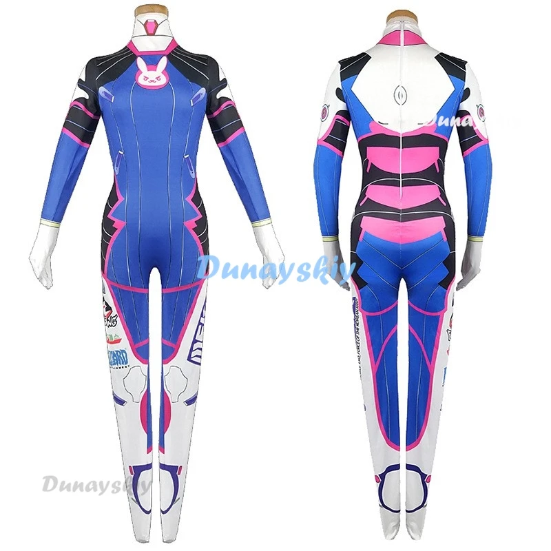 Anime Woman Jumpsuit Tights Dva Cosplay Costume Game Zentai Wig Cosplay Props Headphone Suit D.Va Cos Party Halloween Costumes