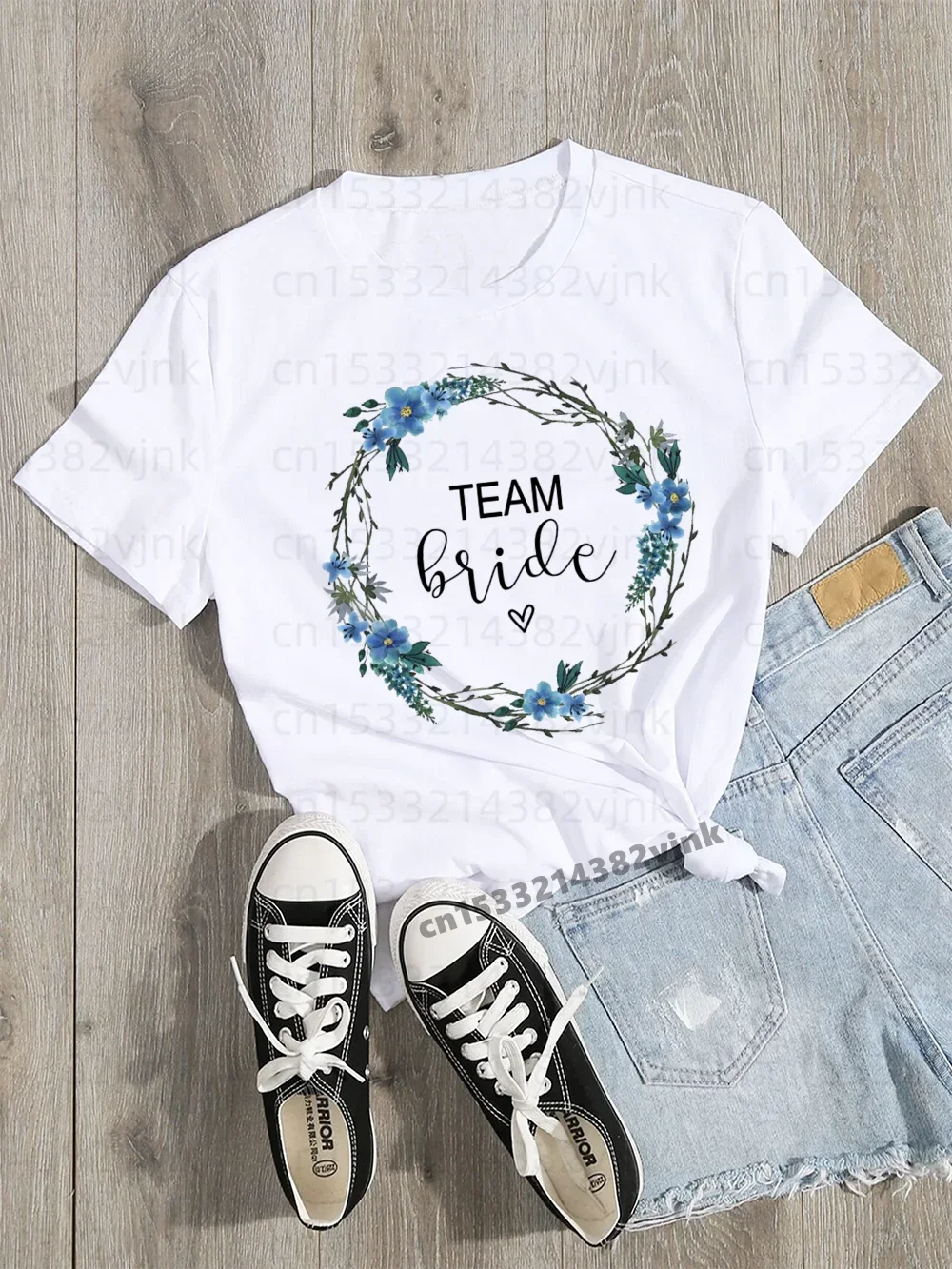 Team Bride Cotton Tee Shirt Bachelorette Wedding Party Women Casual ladies basic O-collar White Short Sleeved T-shirt Girl 2024