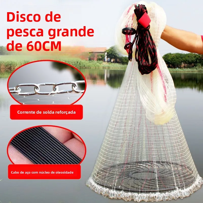 large-fly-disk-style-casting-net-welded-brushed-core-steel-heavier-throw-chain-round-fish-thread-fishing-net-for-beginners