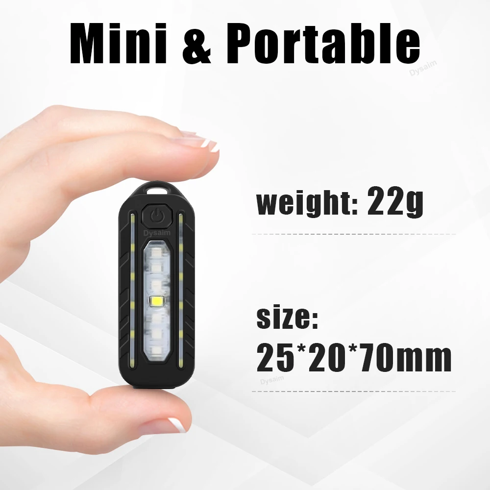 USB dobíjení LED baterka práce lehký klíčenka baterka pro policie bedra klip světel upozornění blikání lehký outdoorové lampa