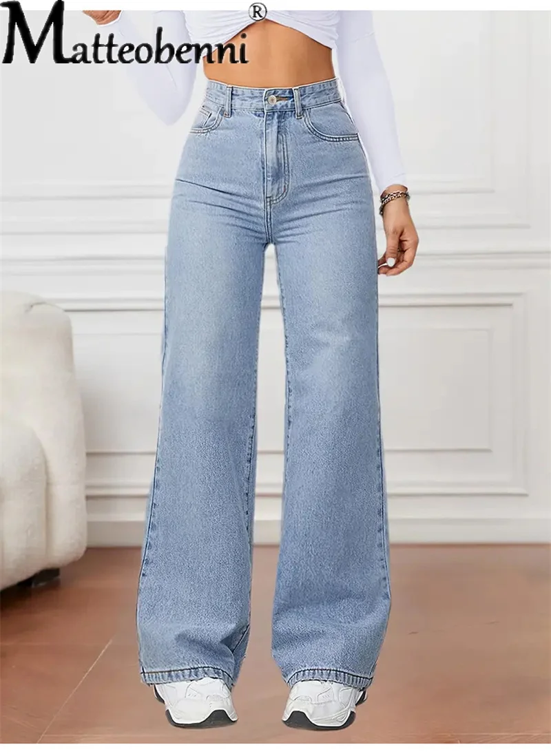 

2025 Y2K Fashion Stretch Vintage Denim Pants Women Loose Baggy Straight Jeans Female Casual Mid Waist Trousers Trend Streetwear