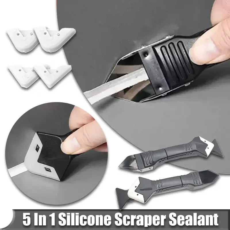 5in1 Silicone Scraper Sealant Smooth Remover Tool Set Caulking Finisher Smooth Grout Kit Decoration Seam Tools Scraper Grout Kit