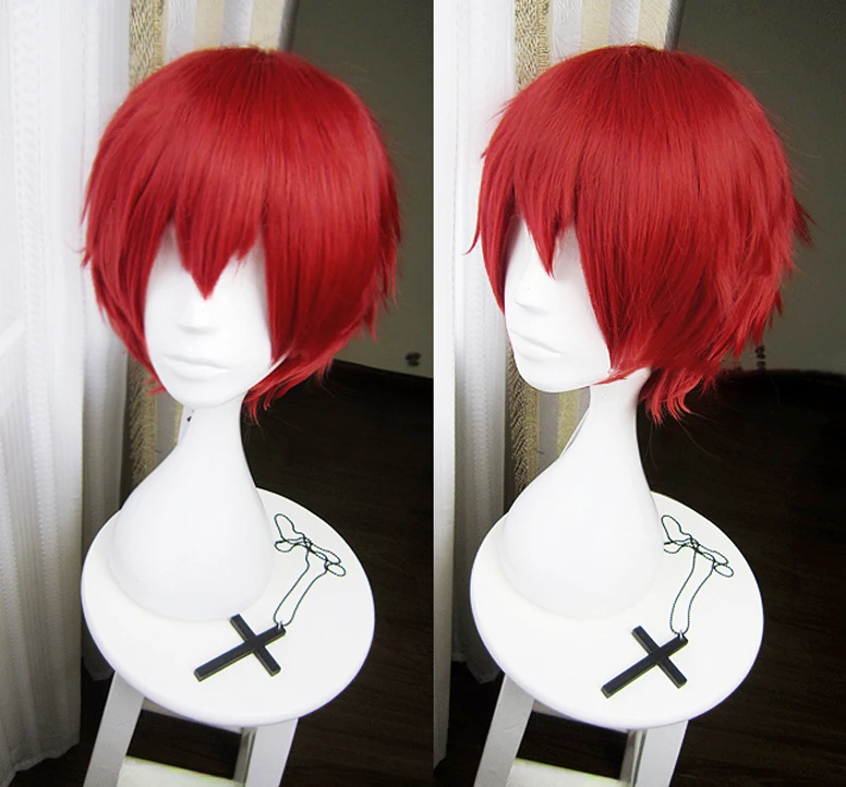 

Assassination Classroom Karma Akabane Akashi Seijuro Sasori Short Red Cosplay Costume Wig