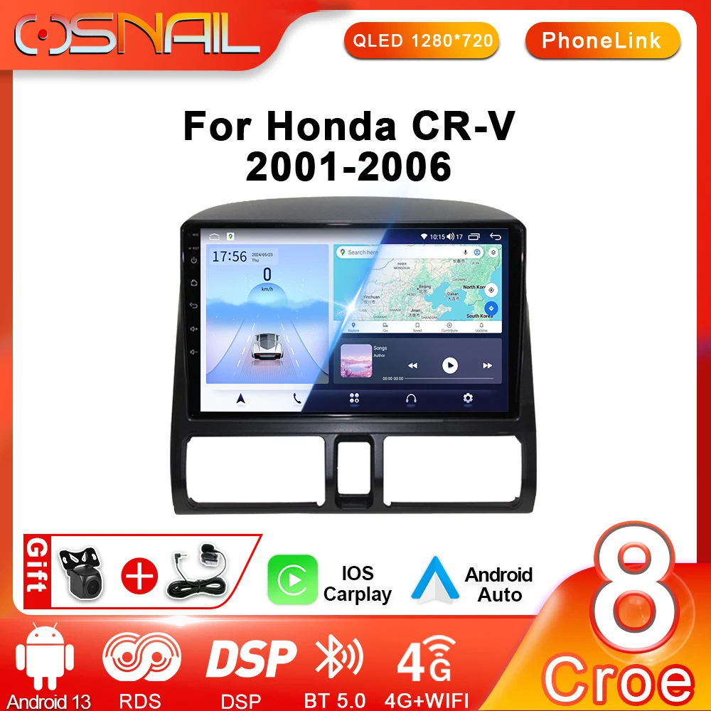 

Автомобильный радиоприемник 2 Din Android для Honda CR-V CRV 2 2001-2006, стерео мультимедийный видеоплеер, авто Carplay, навигация, GPS DSP BT