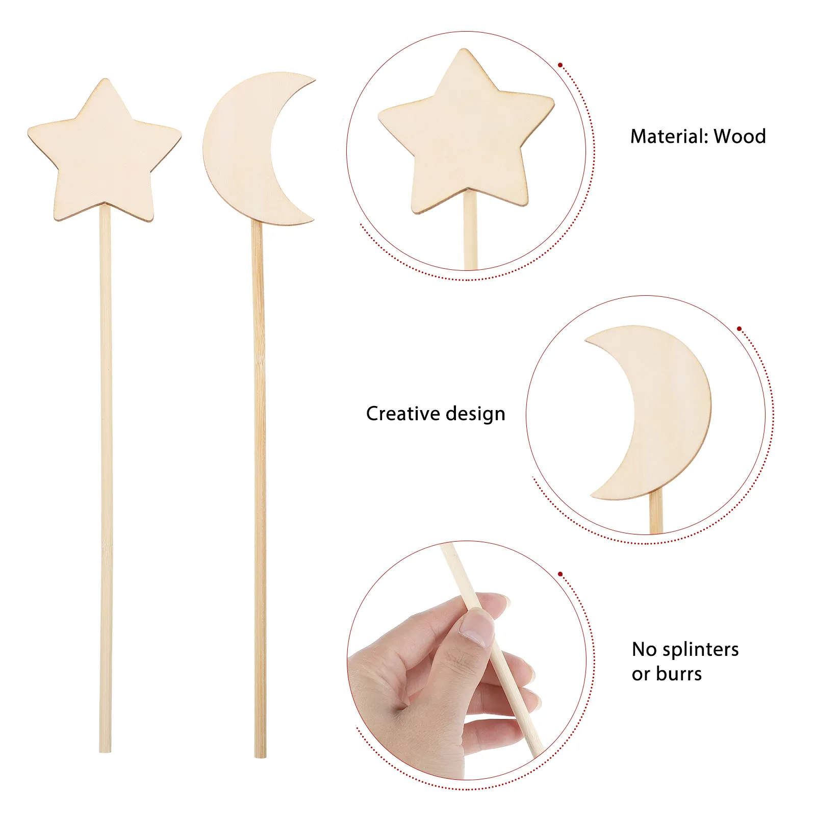 

8Pcs Magical Wooden Wands Kids Fairy Wands for Girls Creative Hand Eye Coordination Brain Development Magical for Kids