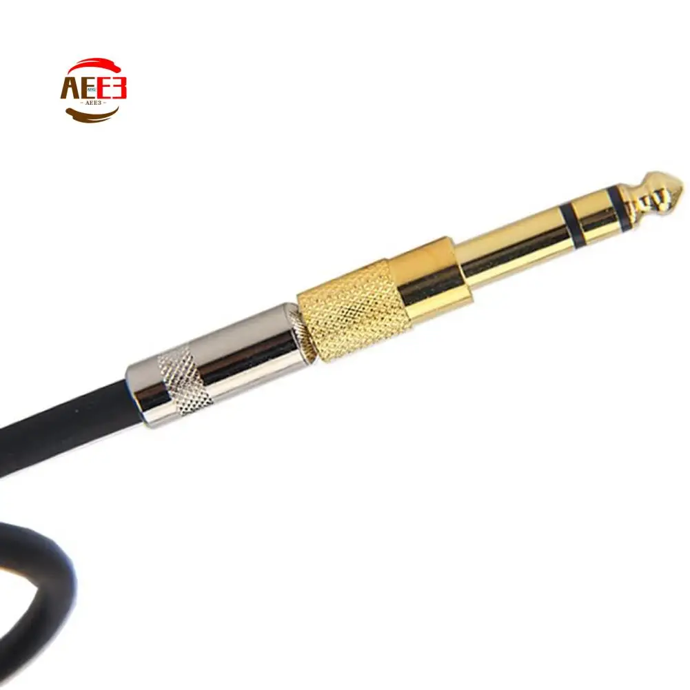 AEE3-Quarter Inch Adapter, 6.35Mm (1/4 Inch) Male To 3.5Mm (1/8 Inch) Female Headphone Jack Plug, Gold 6 Pack