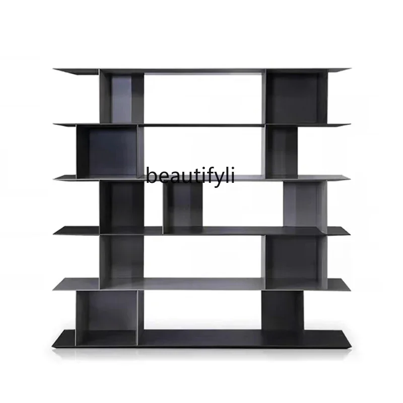 

LJYModern simple bookcase bookshelf Italian minimalist Nordic bookcase floor-to-ceiling display cabinet