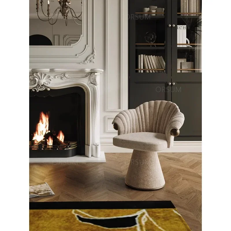 Modern simple French makeup dressing stool rotating desk chair creative French retro