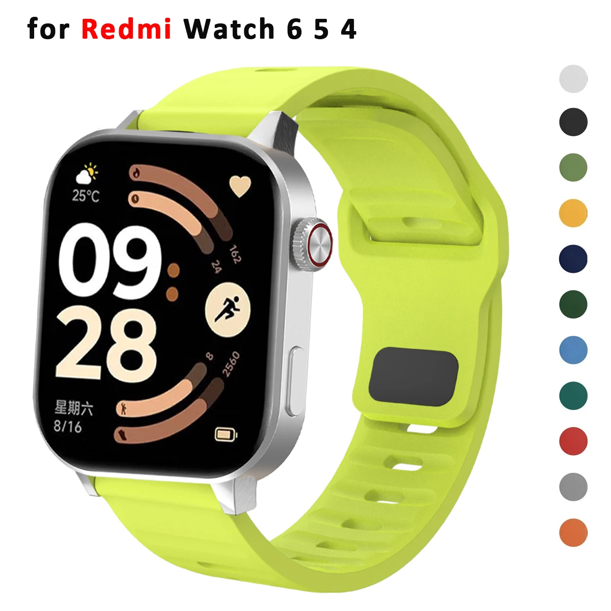 Sport-Silikonarmband für Redmi Watch 6 5 4, austauschbares weiches Armband, Correa für Xiaomi MiBand 8Pro 9Pro 10Pro Zubehör