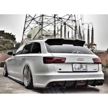 適用於Audi C7 A6 S6 RS6 Avant Allroad 2015-2018 的真實碳纖維車身套件,包括前保險桿下唇擾流板、後擴散器和側裙。 8 best sales 奧迪A6 C7車身套件 - №8