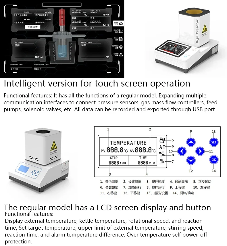 Mechanical Stirring Chemical Reactor For Industry Mini Lab Reactor High Pressure Stainless Steel Reactor