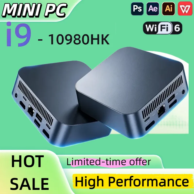 New Ultra Intel Core I9 10980HK, 4K UHD, WiFi 6, BT5.2 New Compact Gaming Desktop M.2 SSD, 8GB/16GB DDR4 High-Speed