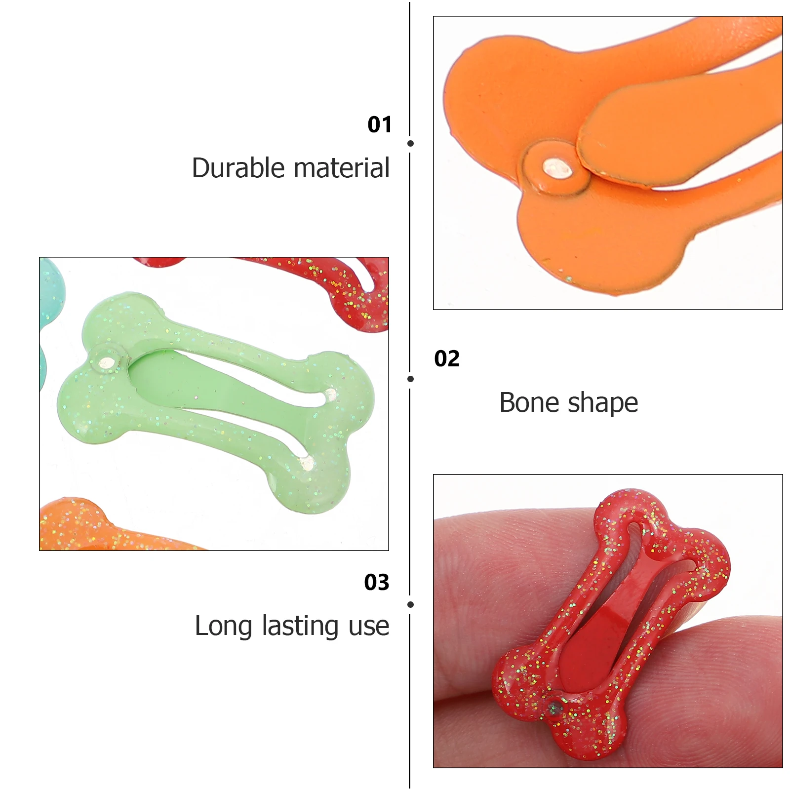 

15 Pcs Dog Hair Clips Bone Shaped Accessories 2 5cm Durable Pet Hairpins for Daily Wear Occasions Mixed Colors