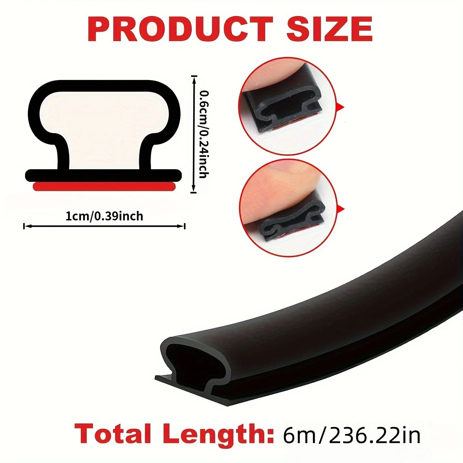 Silicone Rubber Sealing Strip For Door / Window Sound Insulating Strip Self-adhesive Tape Window Insulation Seal
