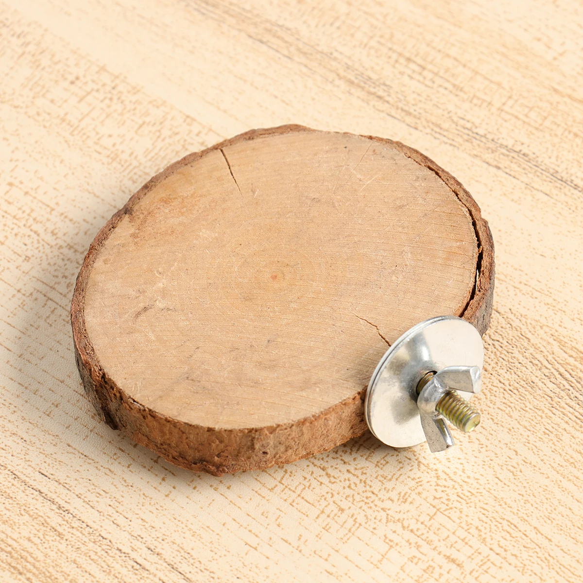 

Wooden Round Station Board Natural Wood Platform Stand Rack for Parrots Hamsters Mice Rats Small Animal Cage