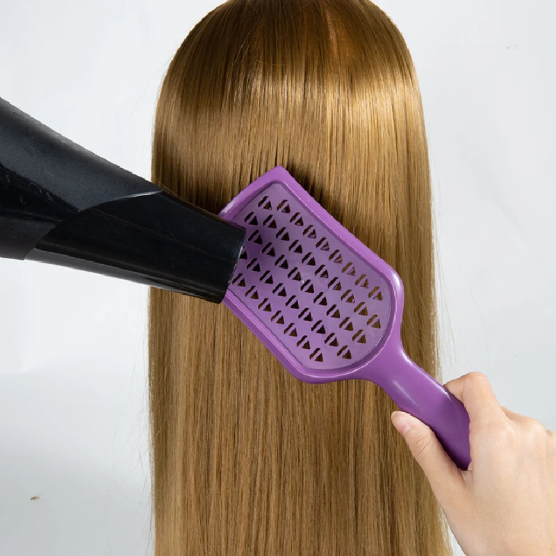 Shield Diamond Massage Openwork Comb spazzola per capelli antistatica asciutta e bagnata Fluffy High Skull Top Hair Styling pettine strumento per parrucchieri