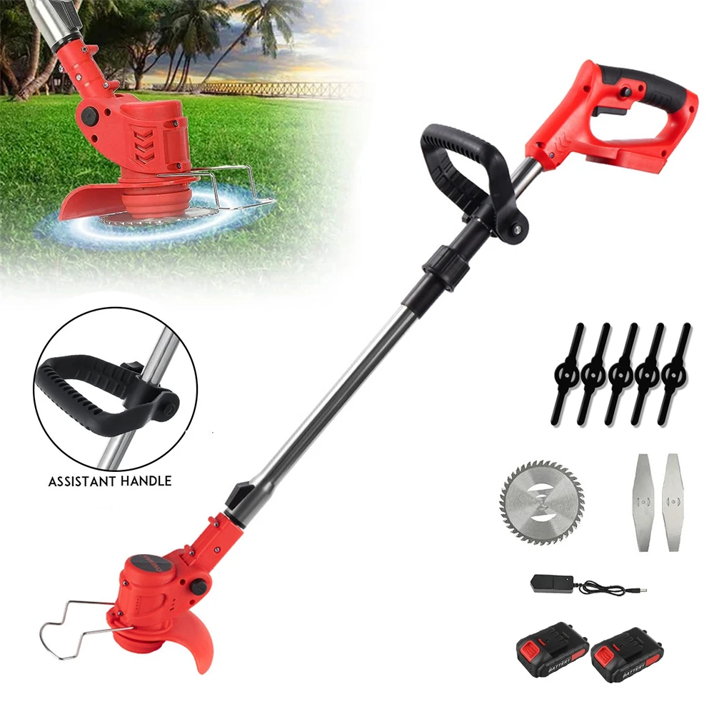 Electric Lawn Mower Rechargeable Cordless Grass Trimmer Adjustable Foldable Garden Brush Cutter Power Tool For Makita18V Battery