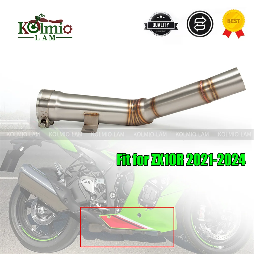 Fit For 2021 - 2024 Kawasaki Ninja ZX10R ZX-10R Motorcycle Exhaust Muffler Section Mid Link Pipe ZX 10R 2022 2023