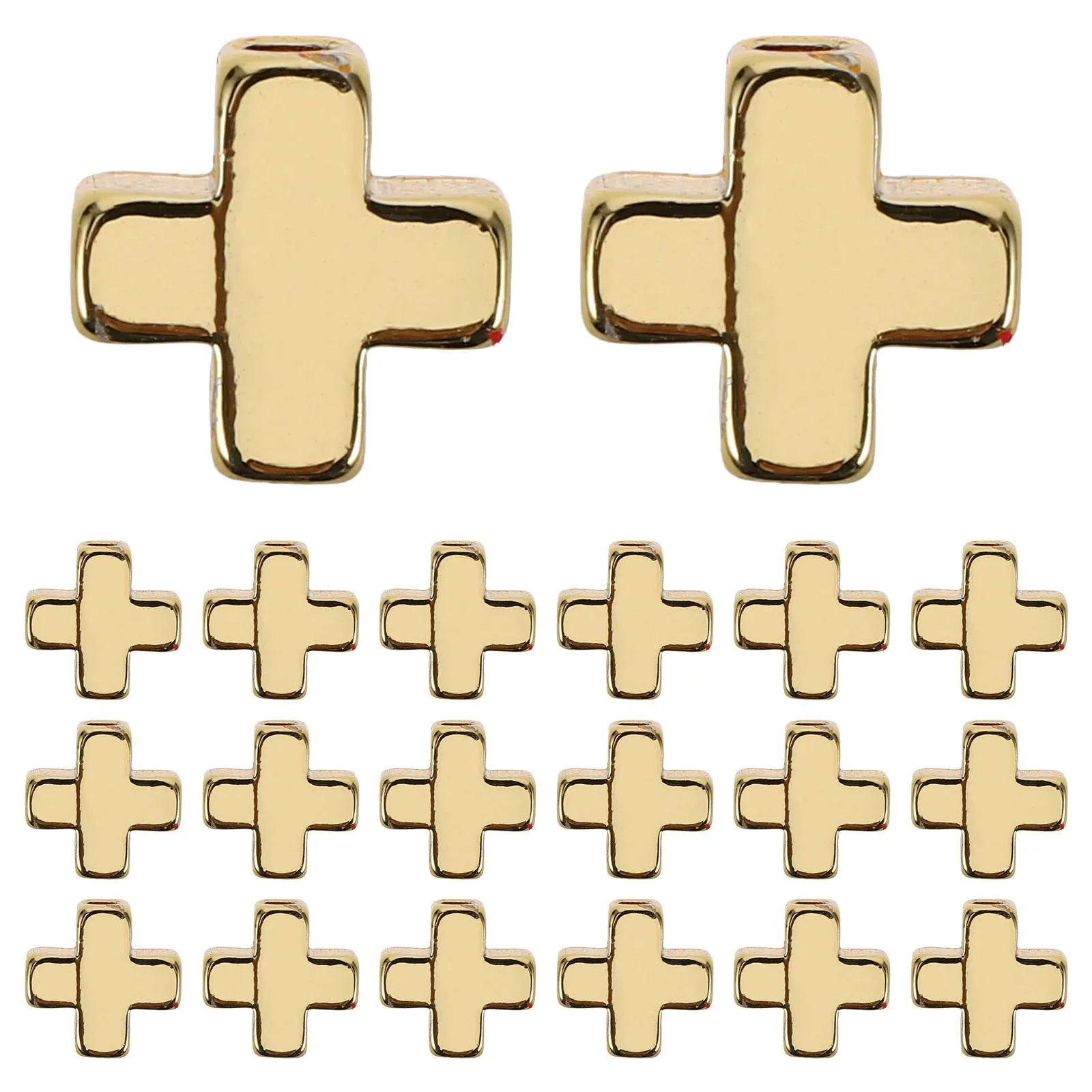

40 pcs Plated Plated Cross For Stainless Steel Charm Diy Jewelry Making Bracelets Necklaces 18K Loose Beads Spacer Beads Gold