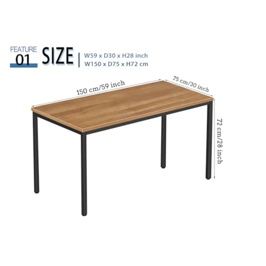 Bast Board Modern Simple Style Computer Desk Standing Table 30x59 Inches Large Office Desk Computer Table Study Writing Desk Wo