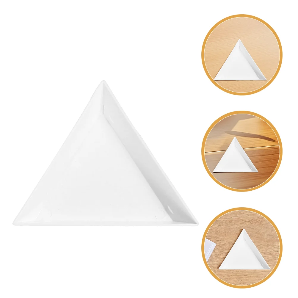 40 Pcs Jewelry Triangle Plate Sorting Plates DIY Tray Billiards Handle White Plastic Storage Trays Craft