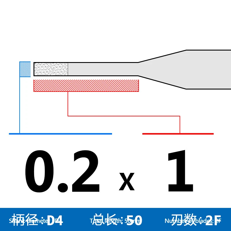 Micro End Mill Carbide CNC Deep Long Neck Small Mini Tool 0.2 0.3 0.4 0.5 0.6 0.7 0.8 0.9 2Flutes Deep Groove Milling Cutter