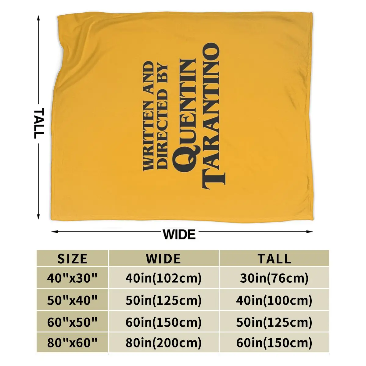 Written And Directed By Quentin Tarantino Blankets Soft Warm Flannel Throw Blanket Bedspread for Bed Picnic Travel Home Sofa