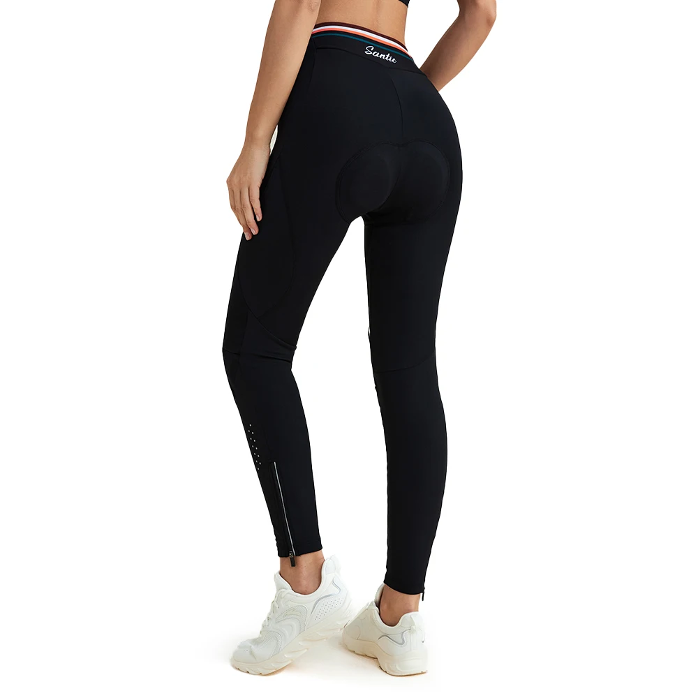 Santic المرأة سروال ركوب الدراجات يندبروف عاكس الدفء ركوب الدراجات السراويل الرياضية للخريف والشتاء KL25C04290H #3