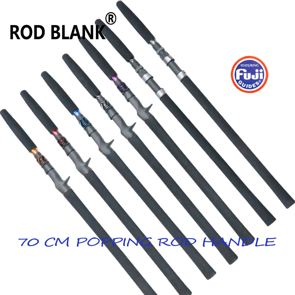 Vara em branco 1 conjunto 70cm rotação fundida popping vara de pesca alça eva aperto fuji carretel assento popping haste acessórios de reparo de construção