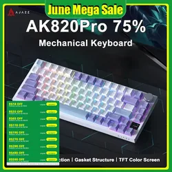 AJAZZ AK820 / AK820Pro Gaming Mechanical Keyboard 75% 82 Keys Wired Single Mode/Bluetooth Wireless Gamer Keyboard for Laptop PC