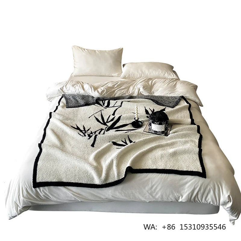 New Style National Pattern Blankets Throws Skin-friendly Jacquard Multi-functional Blankets