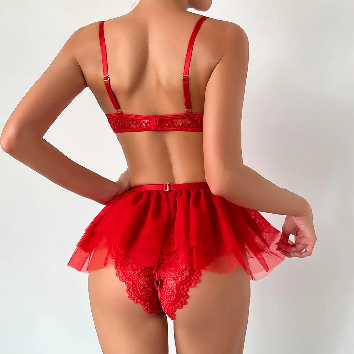 Vestido corto ajustado con escote en V y tirantes, de encaje, para mujer, de talla grande, sexy, cómodo y moderno, ideal para fiestas.