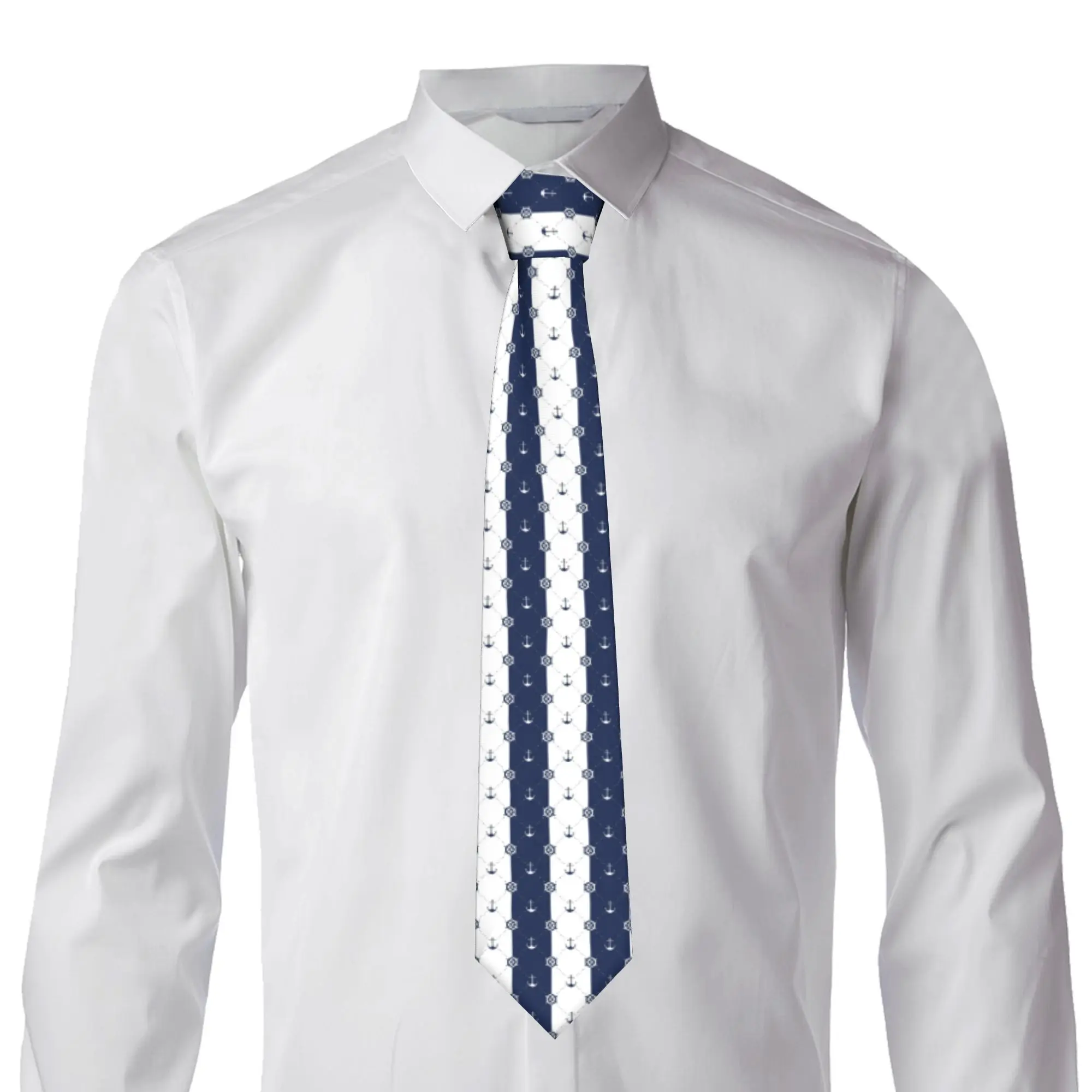 Classic Anchor Nautical Compass Adventure Captain Sailor  Necktie Men Silk  Office Neck Ties