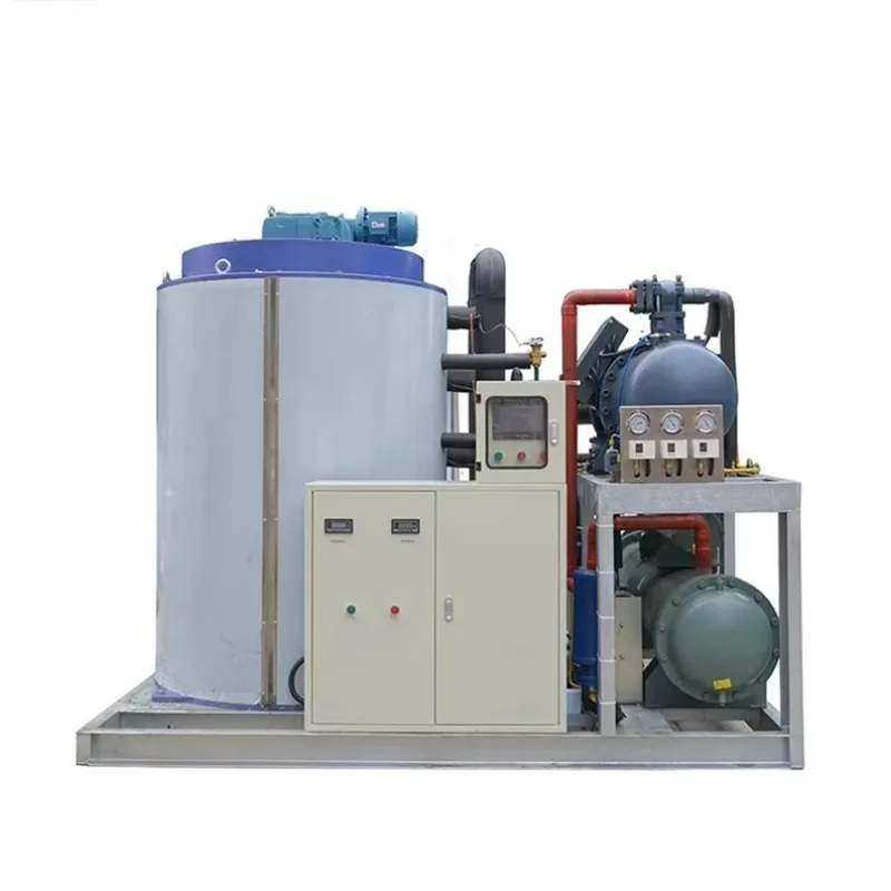 1T 5T 10 Ton Industrial Flake Ice Machine with 220V/380V Air Cooling Snow Ice Shape 600-1000kg Storage Capacity for Commercial
